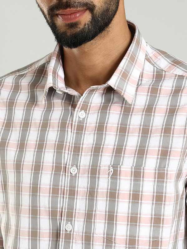 Indian Terrain Men's Regular Fit Full Sleeve Checkered Multicolor Shirt